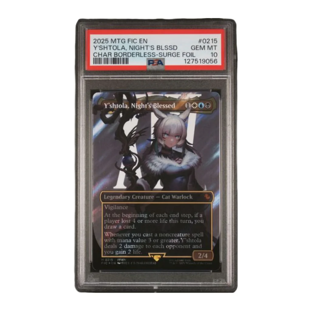 2025 MAGIC THE GATHERING FINAL FANTASY COMMANDER #0215 Y'SHTOLA, NIGHT'S BLSSD CHAR BORDERLESS-SURGE FOIL