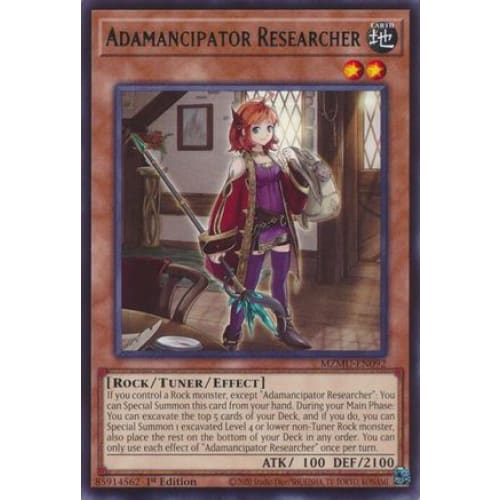 Adamancipator Researcher - MZMU-EN092 Rare 1st Edition