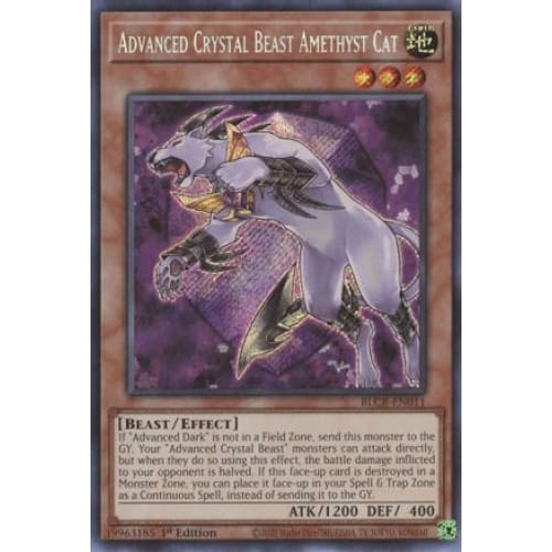 Advanced Crystal Beast Amethyst Cat - BLCR-EN011 Secret Rare 1st Edition