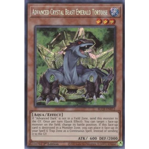 Advanced Crystal Beast Emerald Tortoise - BLCR-EN012 Secret Rare 1st Edition