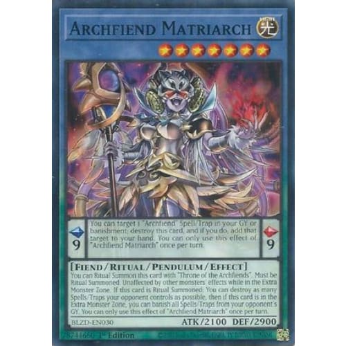 Archfiend Matriarch - BLZD-EN030 Common / Short Print 1st Edition