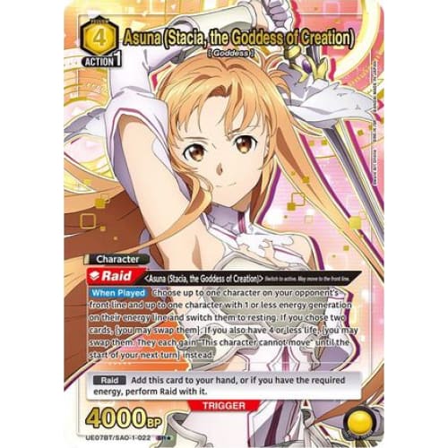 Asuna (Stacia, the Goddess of Creation) (022) (SR*) (UE07BT/SAO-1-022) - UE07BT Sword Art Online Foil