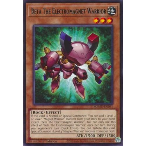 Beta The Electromagnet Warrior - MZMU-EN081 Rare 1st Edition