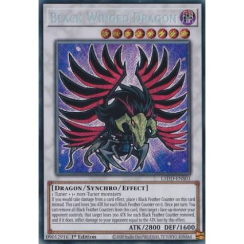 Black-Winged Dragon (L5DD-ENS03) - L5DD-ENS03 Secret Rare 1st Edition