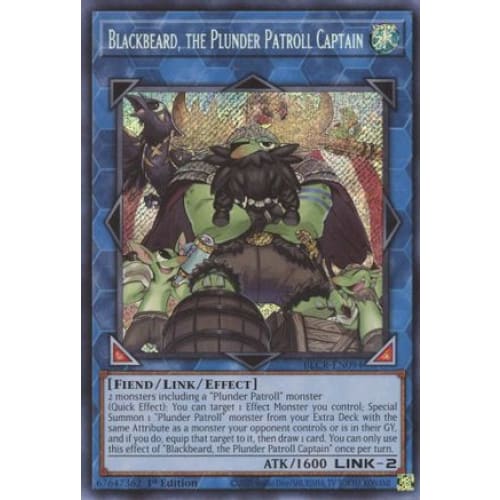 Blackbeard, the Plunder Patroll Captain - BLCR-EN094 Secret Rare 1st Edition