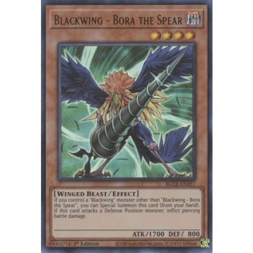 Blackwing - Bora the Spear - BLCR-EN057 Ultra Rare 1st Edition