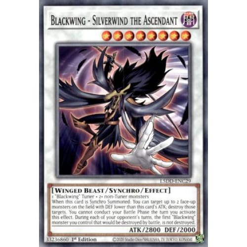 Blackwing - Silverwind the Ascendant - L5DD-ENC29 Common / Short Print 1st Edition