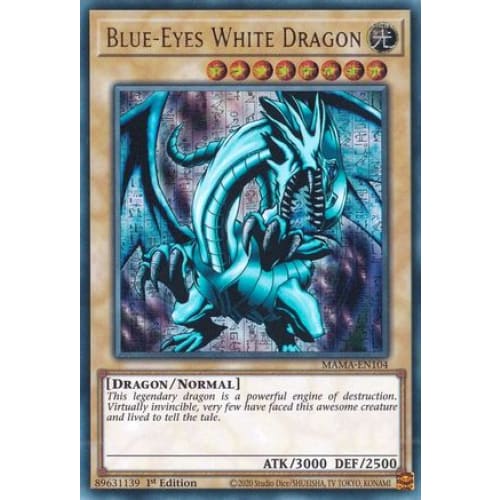 Blue-Eyes White Dragon (Ultra Pharaoh's Rare) - MAMA-EN104 Ultra Pharaoh’s Rare 1st Edition