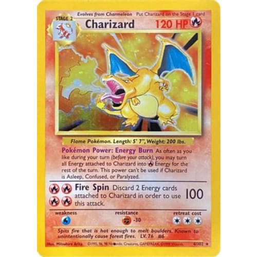 Charizard (Black Dot Error) Holo Rare