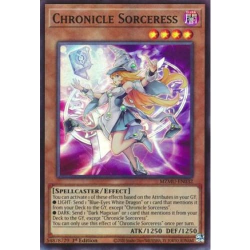 Chronicle Sorceress - MZMU-EN032 Super Rare 1st Edition