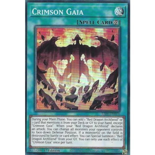 Crimson Gaia - RA05-EN070 Super Rare 1st Edition