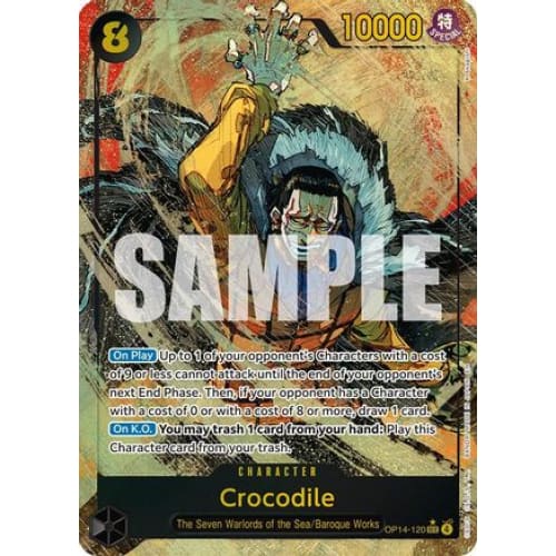 Crocodile - OP14-120 (Alternate Art) OP14-120 SEC The Azure Sea's Seven  Foil