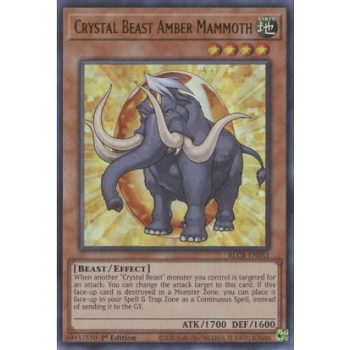Crystal Beast Amber Mammoth - BLCR-EN051 Ultra Rare 1st Edition