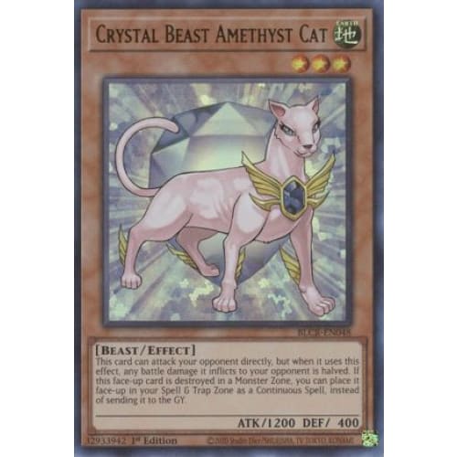 Crystal Beast Amethyst Cat - BLCR-EN048 Ultra Rare 1st Edition