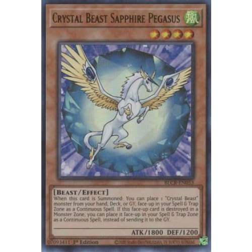 Crystal Beast Sapphire Pegasus - BLCR-EN053 Ultra Rare 1st Edition