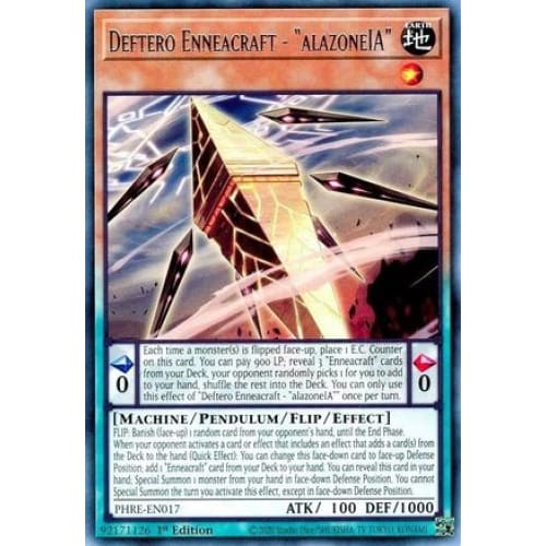 Deftero Enneacraft - "alazoneIA" - PHRE-EN017 Rare 1st Edition