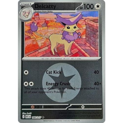 Delcatty (Energy Symbol Pattern) (166) Uncommon Reverse Holofoil
