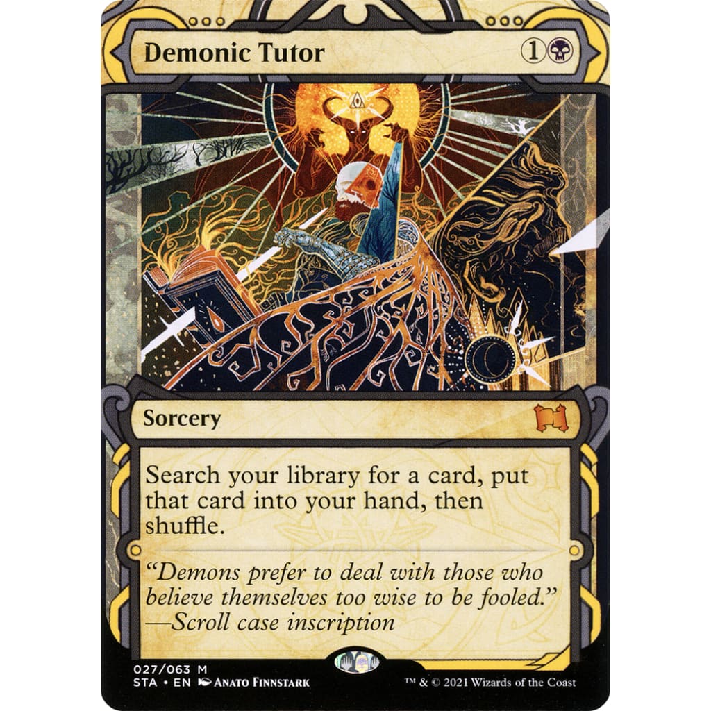 Demonic Tutor (STA-027): (Showcase) (Borderless) Foil