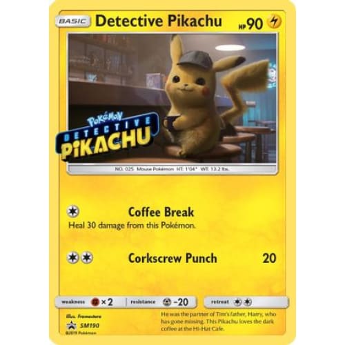 Detective Pikachu - SM190 (Stamped) Promo