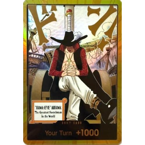 DON!! Card (Dracule Mihawk) (Gold) null DON!! The Azure Sea's Seven  Foil