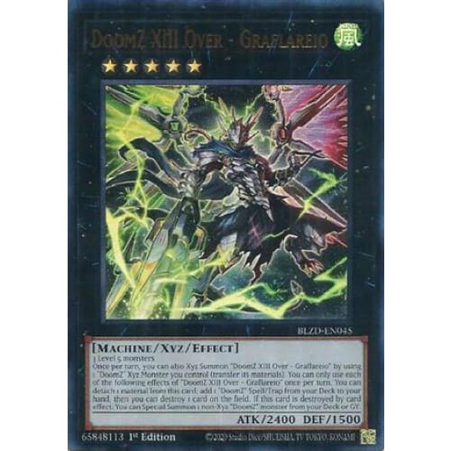 DoomZ XIII Over - Graflareio - BLZD-EN045 Ultra Rare 1st Edition