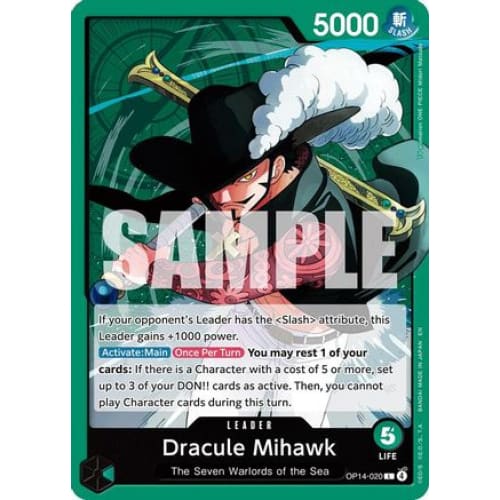 Dracule Mihawk OP14-020 L The Azure Sea's Seven