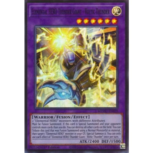 Elemental HERO Thunder Giant - Voltic Thunder - MZMU-EN029 Super Rare 1st Edition