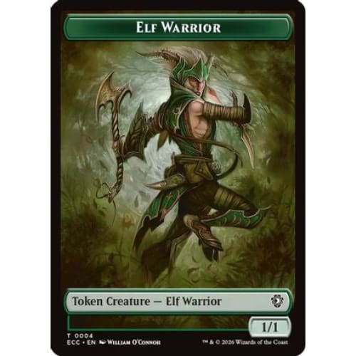 Elf Warrior (0004) // Plant (0005) Double-Sided Token (ECC-4 // 5) Foil