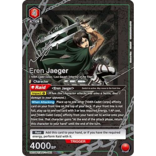 Eren Jaeger (092) (SR***) (UE10BT/AOT-1-092) - UE10BT Attack on Titan Foil