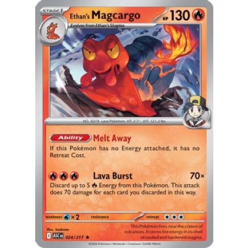Ethan's Magcargo - 024/217 (24) Rare Classic Holofoil