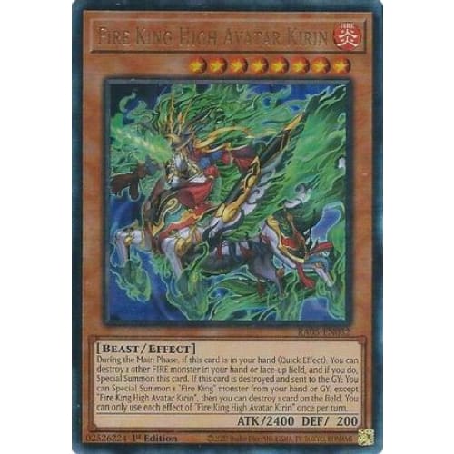 Fire King High Avatar Kirin (Ultimate Rare) - RA05-EN032 Ultimate Rare 1st Edition
