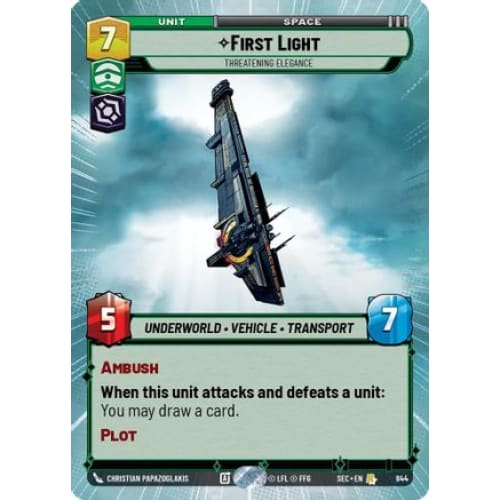 First Light - Threatening Elegance (Hyperspace Foil) (844)  Foil