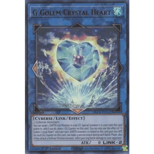 G Golem Crystal Heart - BLCR-EN042 Ultra Rare 1st Edition