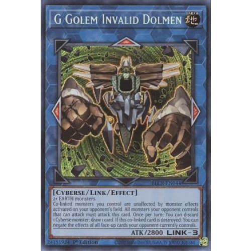 G Golem Invalid Dolmen - BLCR-EN044 Secret Rare 1st Edition