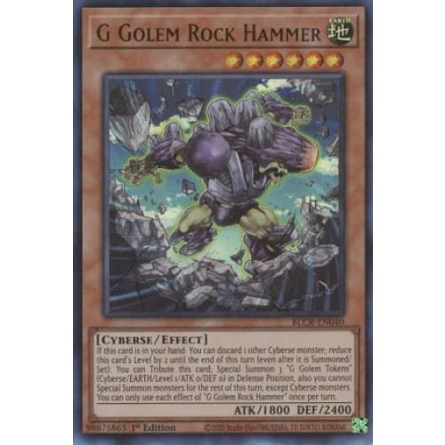 G Golem Rock Hammer - BLCR-EN040 Ultra Rare 1st Edition