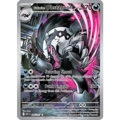 Galarian Obstagoon - 245/217 (245) Illustration Rare Holofoil