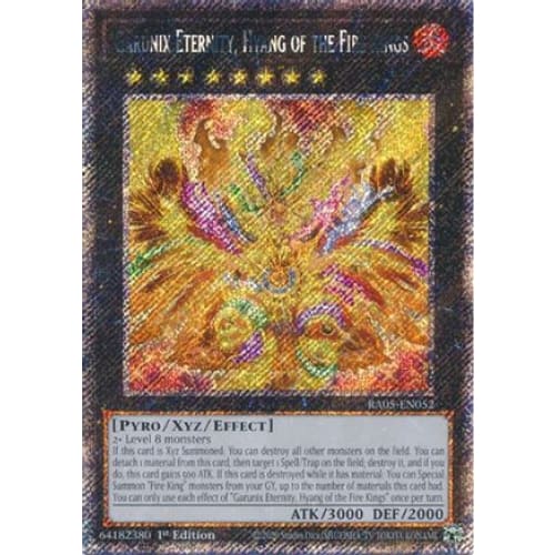Garunix Eternity, Hyang of the Fire Kings (Platinum Secret Rare) - RA05-EN052 Platinum Secret Rare 1st Edition