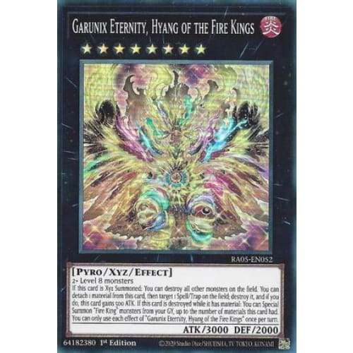 Garunix Eternity, Hyang of the Fire Kings - RA05-EN052 Super Rare 1st Edition