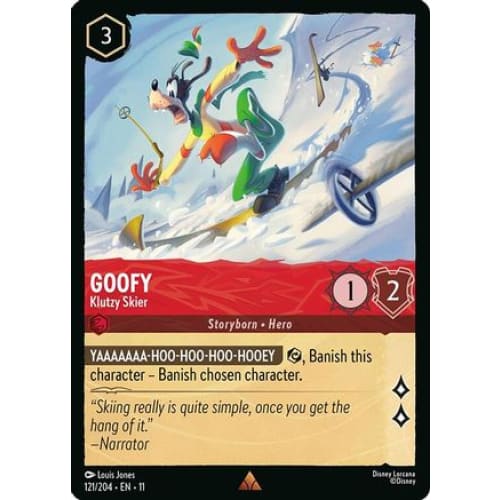 Goofy - Klutzy Skier (121/204) - Winterspell Cold Foil