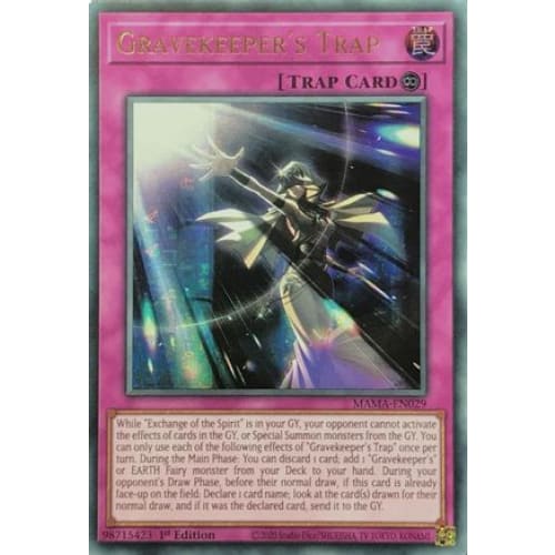 Gravekeeper's Trap (Ultra Pharaoh's Rare) - MAMA-EN029 Ultra Pharaoh’s Rare 1st Edition