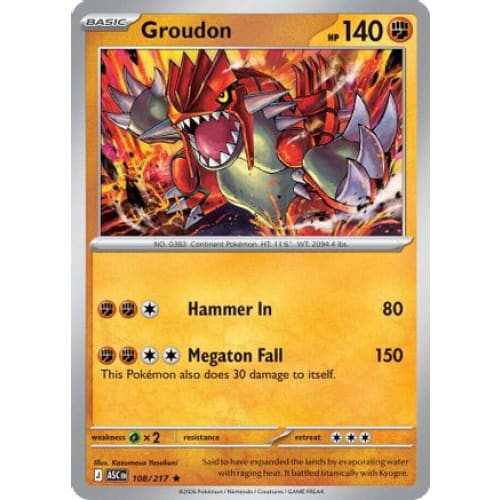 Groudon (108) Rare Classic Holofoil