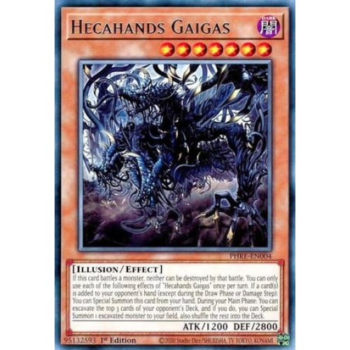 Hecahands Gaigas - PHRE-EN004 Rare 1st Edition