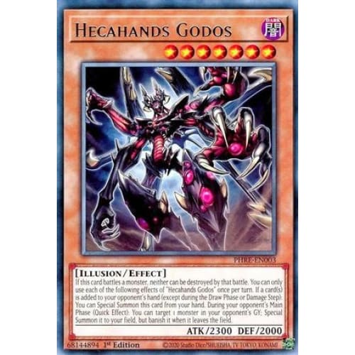 Hecahands Godos - PHRE-EN003 Rare 1st Edition