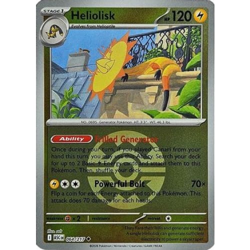 Heliolisk - 064/217 (Quick Ball) (64) Uncommon Reverse Holofoil