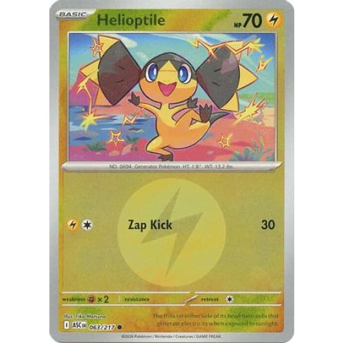 Helioptile (Energy Symbol Pattern) (63) Common Reverse Holofoil