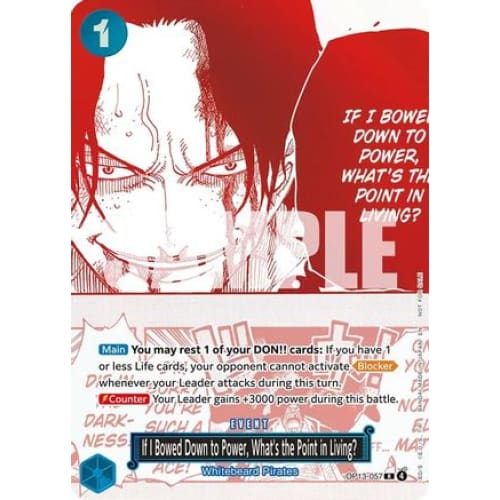 If I Bowed Down to Power, What's the Point in Living? (3rd Anniversary Treasure Campaign Pack) OP13-057 R One Piece Promotion Cards  Foil
