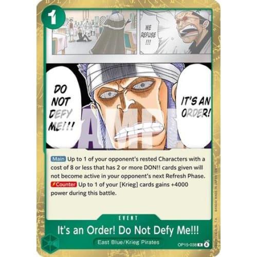 It's an Order! Do Not Defy Me!!! OP15-038 R Adventure on Kami's Island  Foil