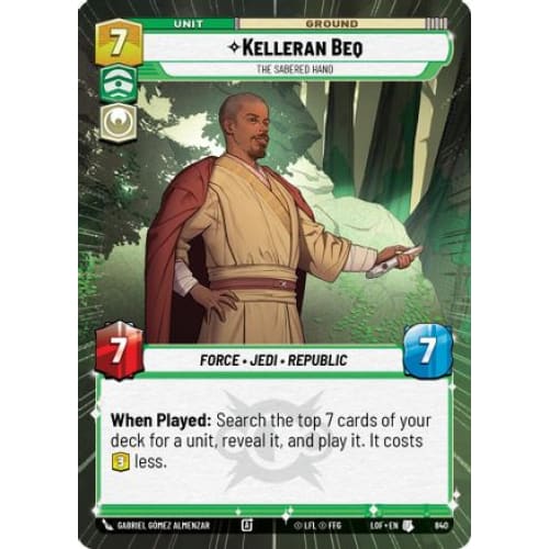 Kelleran Beq - The Sabered Hand (Hyperspace Foil) (840)  Foil