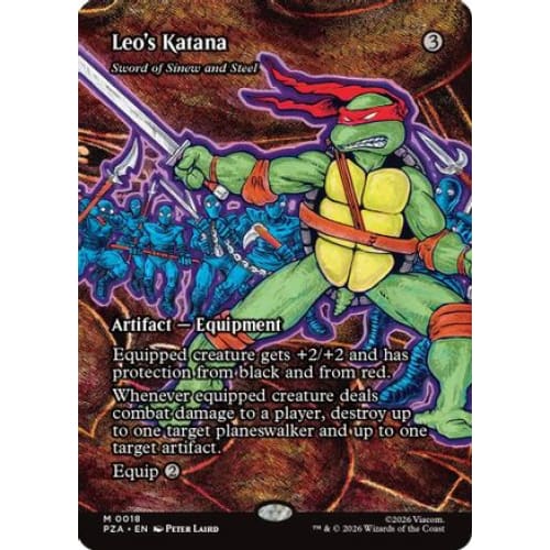 Leo's Katana - Sword of Sinew and Steel (Borderless) (PZA-018) Foil