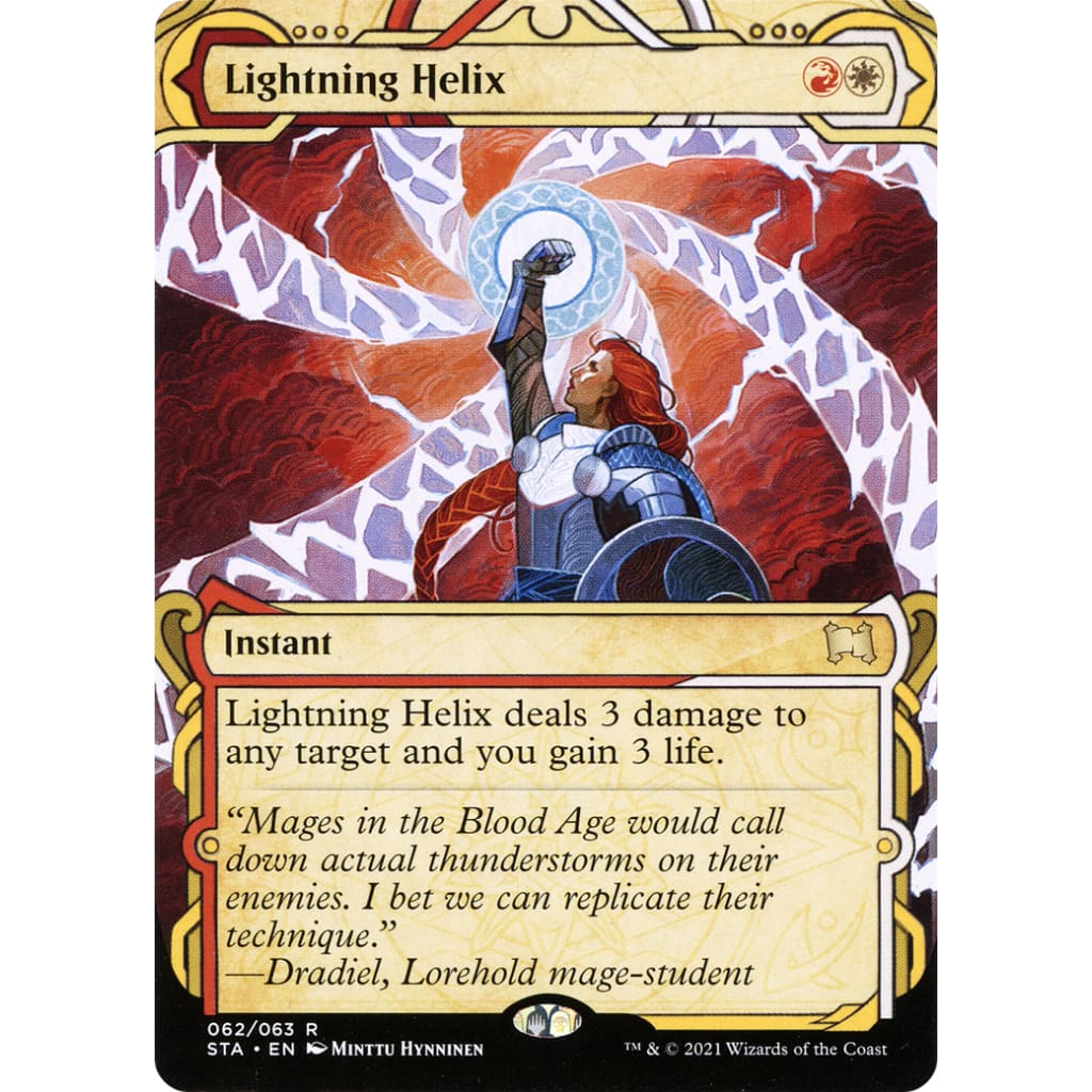 Lightning Helix (STA-062): (Showcase) (Borderless) Foil